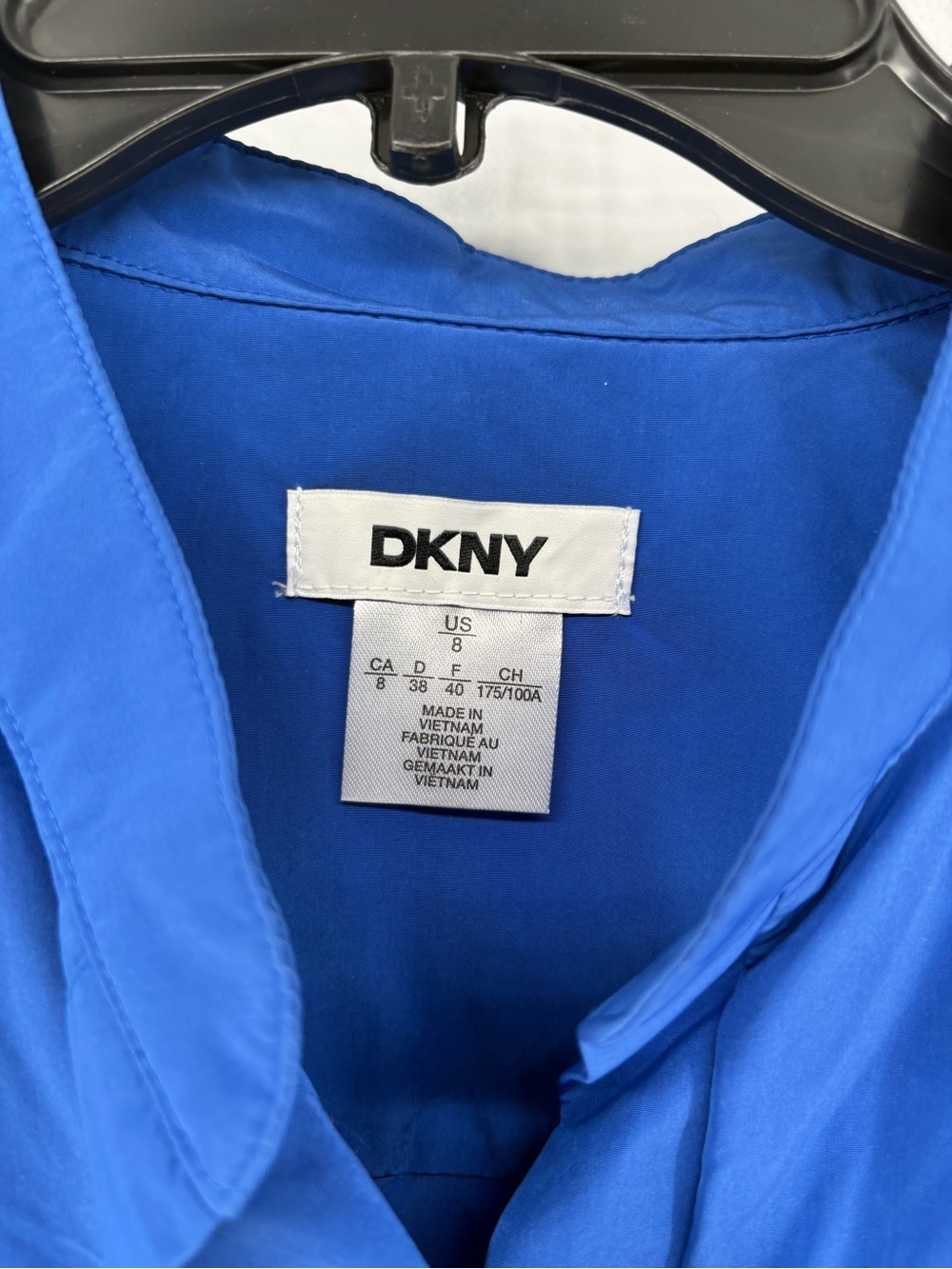 New DKNY Blue Short-Sleeve Shirtwaist Dress with Tie Belt retail $129 size 8 - Picture 5 of 6